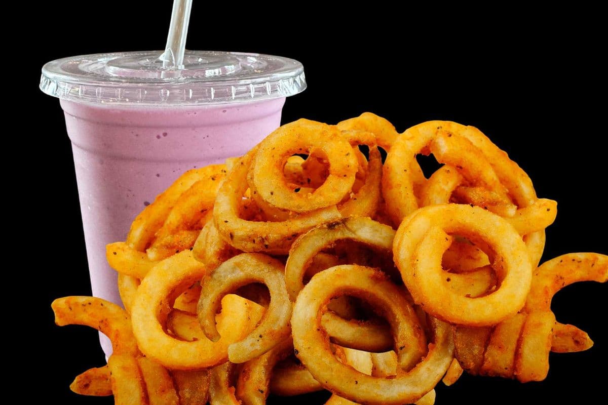 Curly Fries and Milkshake
