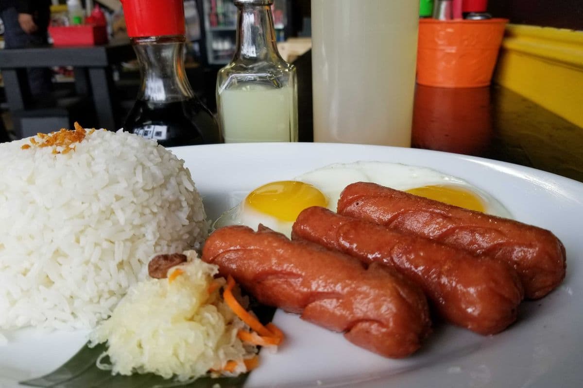 2 Red Jumbo Hotdog Silog