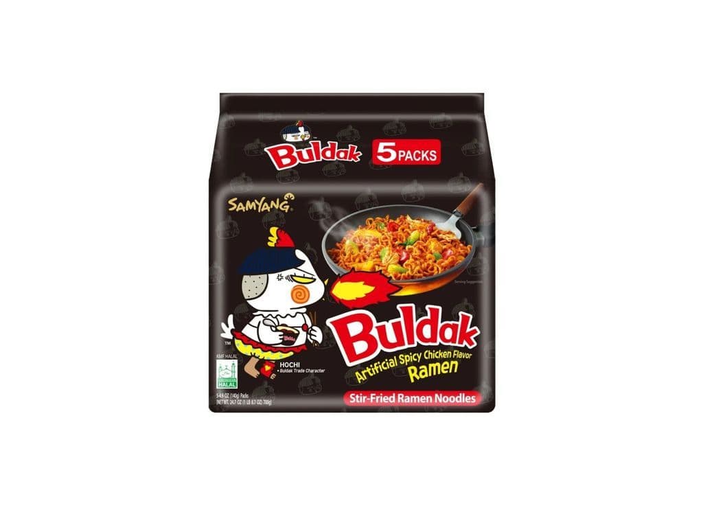 Buldak Spicy Chicken Flavour Stir-Fried Ramen (5-Pack)