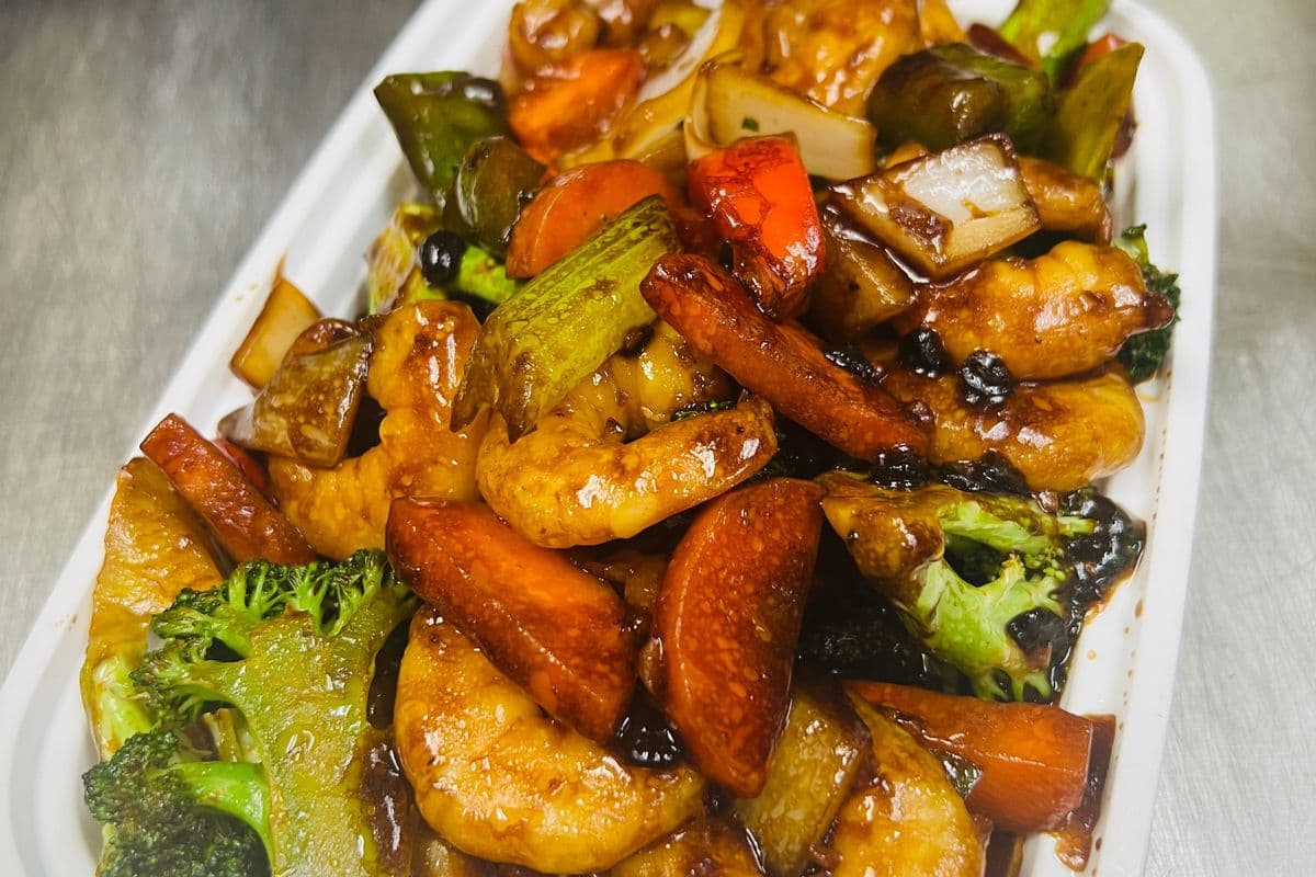 Spicy Szechuan Shrimp Mixed vegetables