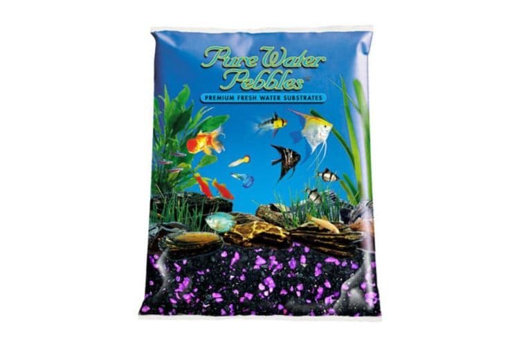 Nature's Ocean Pure Water Pebbles BlackBerry Glo Aquarium Gravel Purple & Black (5 lbs)