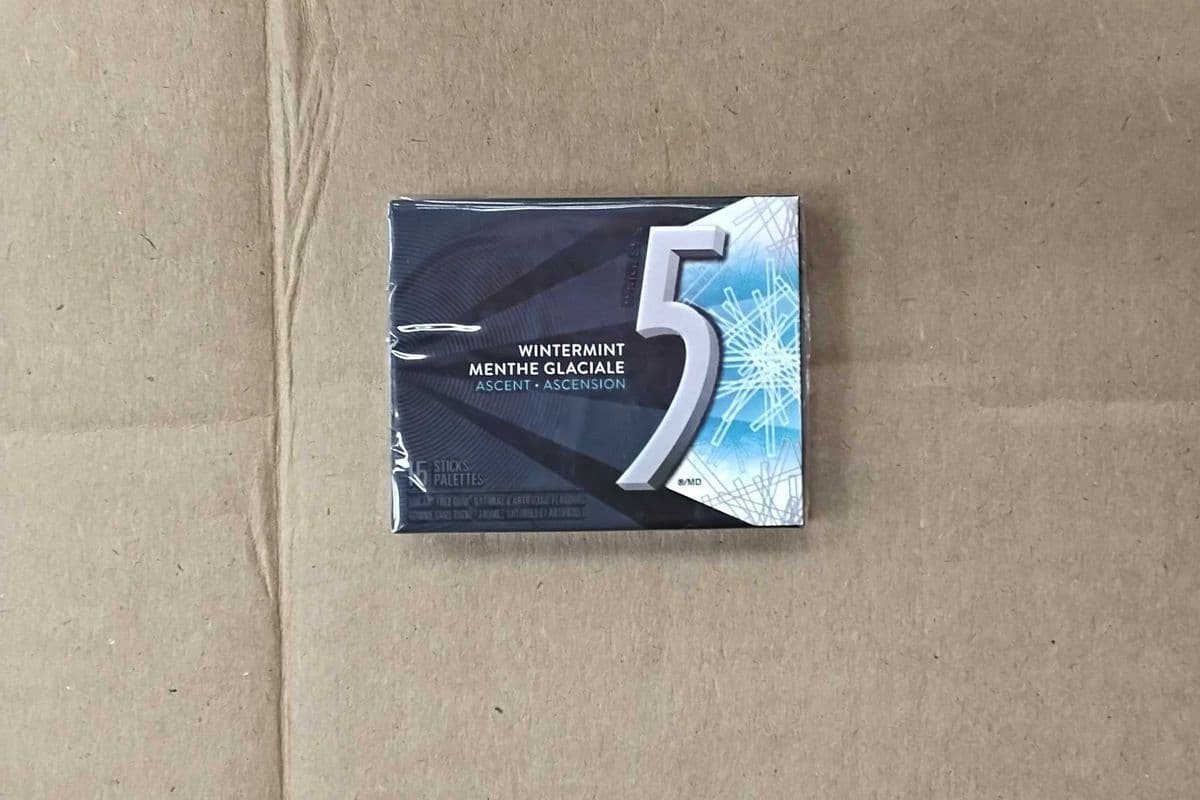 5 GUM, Wintermint-Ascent Flavoured Sugar Free Chewing Gum, 15 stick 1pack