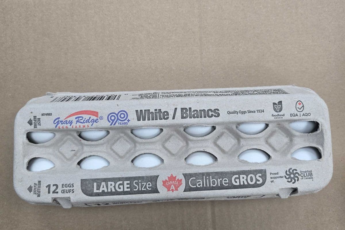 Gray Ridge Grade a White Eggs, L (690 g, 12 ct) (690g)