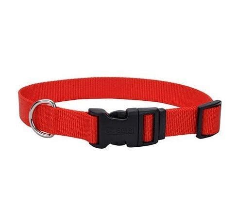 Coastal Adjustable Nylon Collar with Tuff Buckle Red