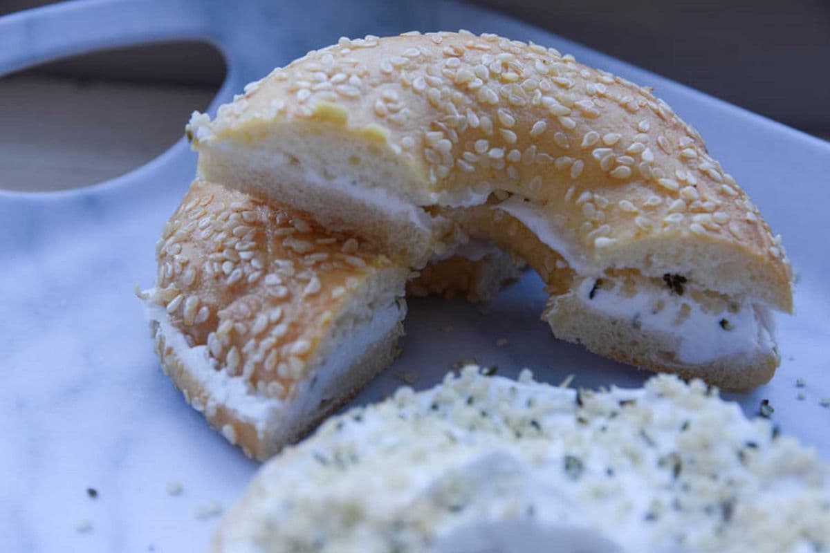 Sesame Bagel with Cream Cheese