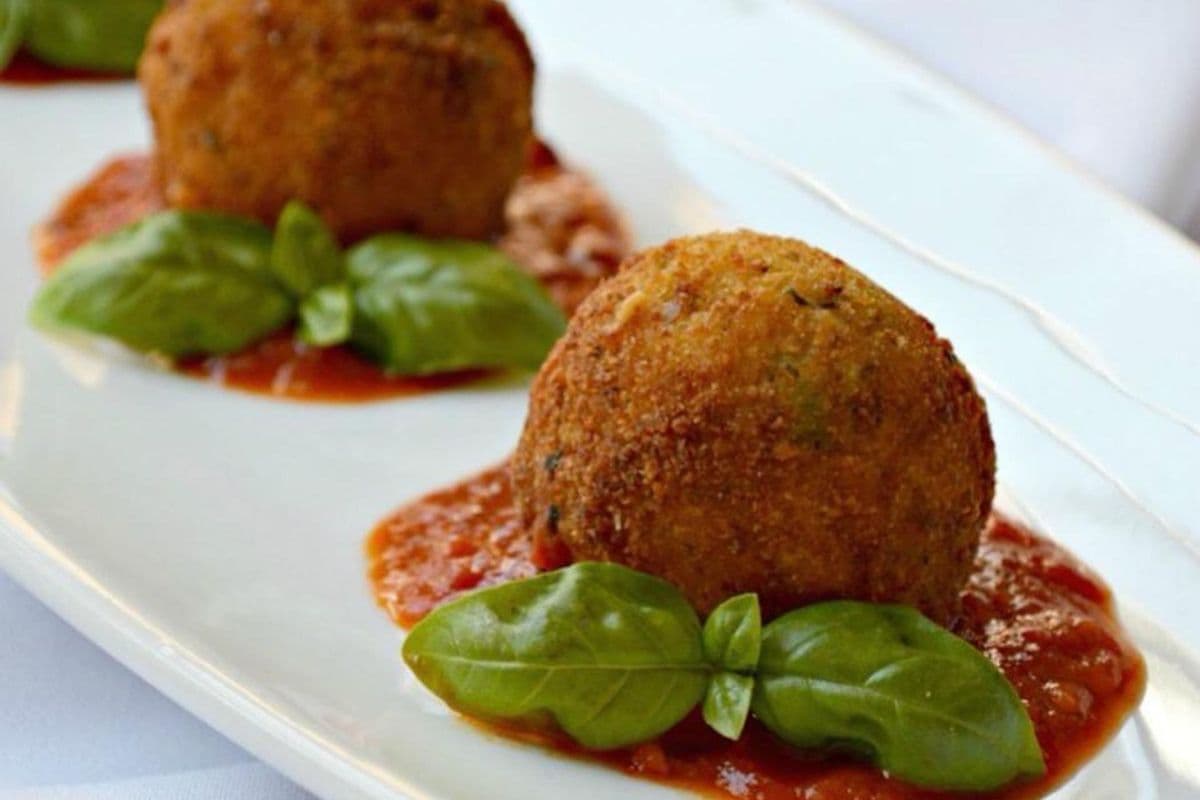 Arancini au fromage de chèvre et épinard / Goat Cheese and Spinach Arancini