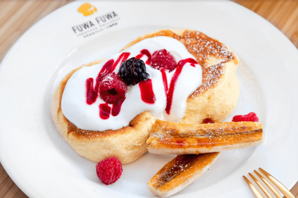 Raspberry and Caramelized Banana Pancake