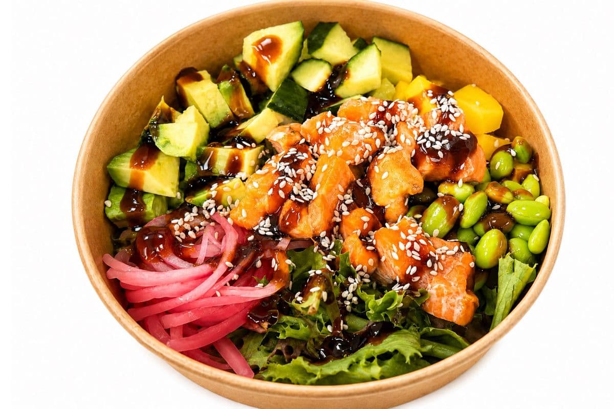 Baked Salmon Poke Bowl
