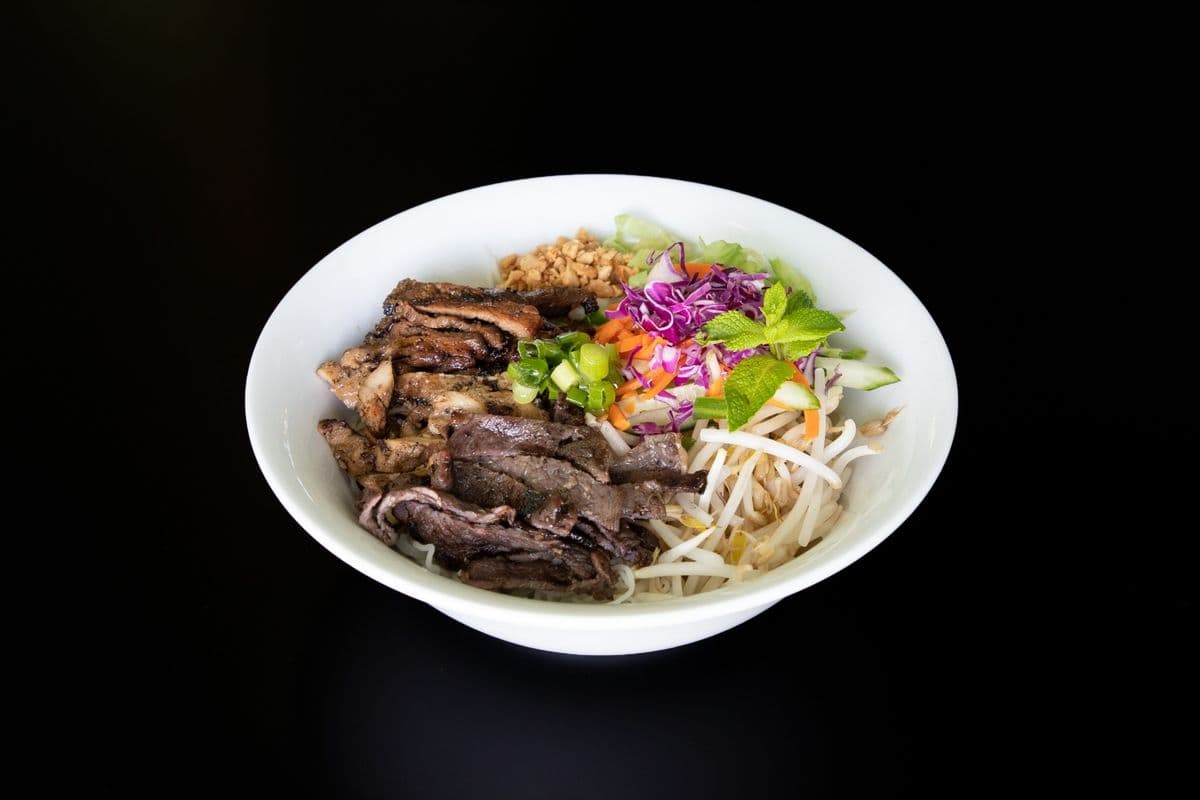 B06. Grilled Chicken, Beef, and Pork Noodle Bowl - Bun Dac Biet