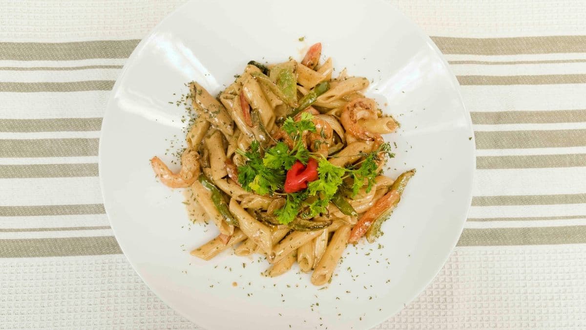 Halal Jerk Chicken & Shrimp Pasta