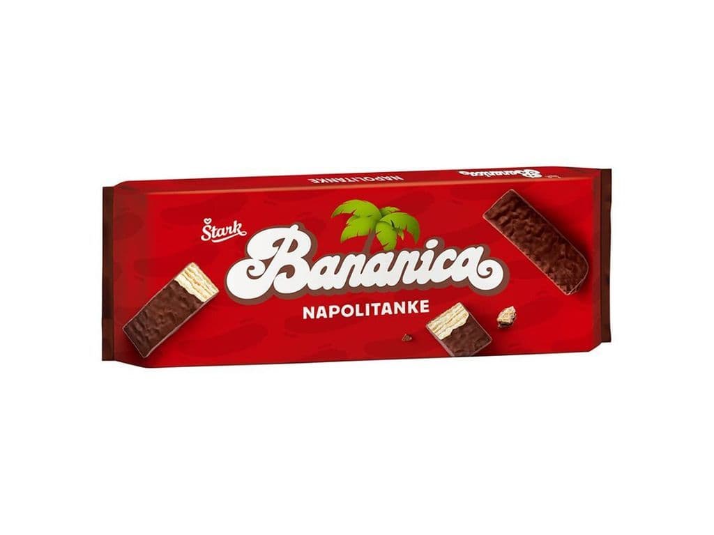 Stark Bananica Napolitanke Serbian Banana Chocolate Wafer Bars 180g Balkan Biscuits