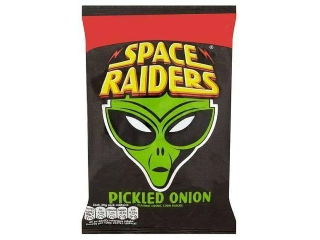 Space Raiders Pickled Onion Corn and Wheat Puffs Snack UK 30g Crisps