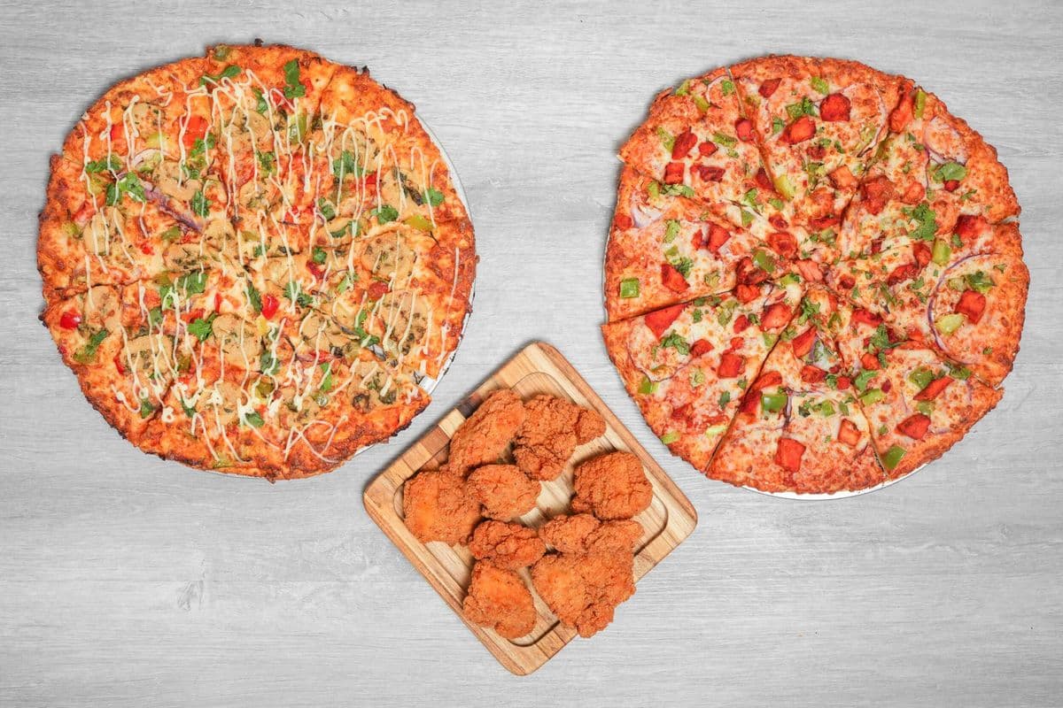 Medium Four-Topping Pizza and Wings