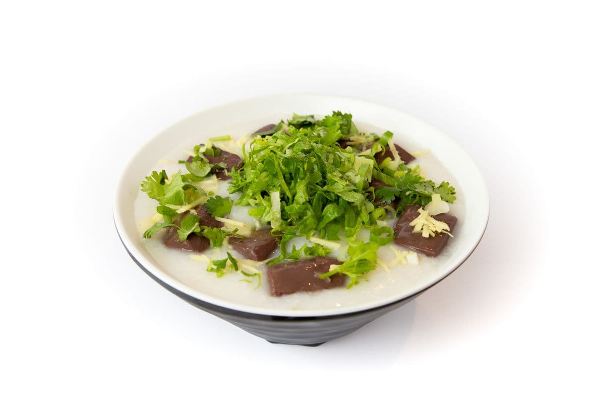 C8 Pork Blood Jello Congee (豬紅粥)
