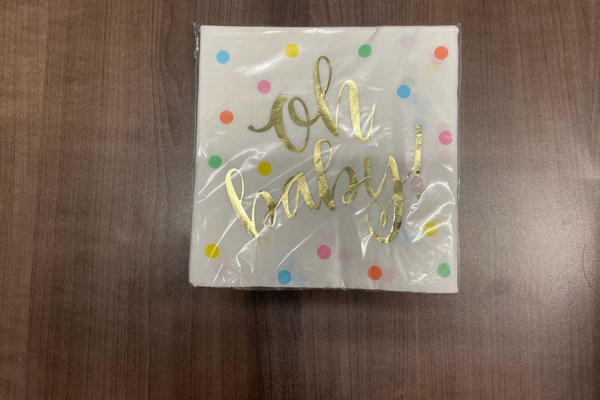 Lunch Napkin Oh Baby Gold 16pk