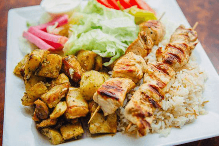 Assiette 1 brochette de poulet / 1 Chicken Brochette Plate