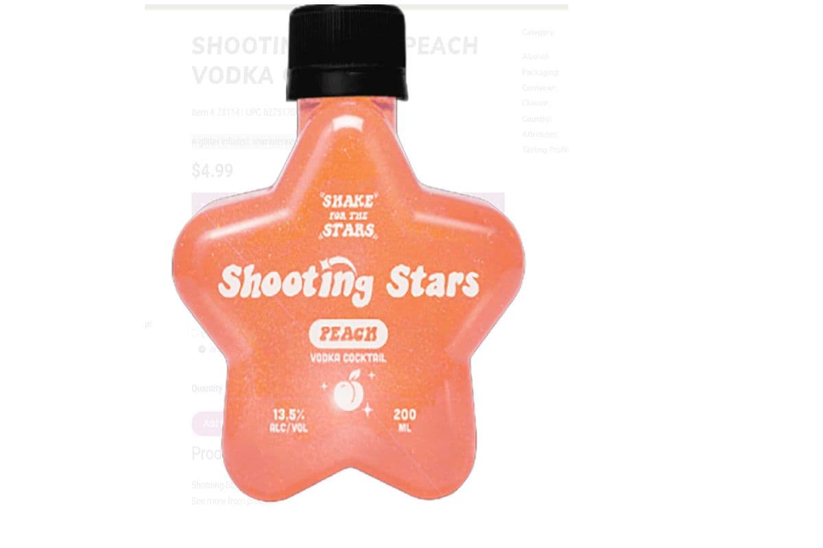 Shooting Stars Peach Vodka Cocktail (1 x 200 ml bottle)