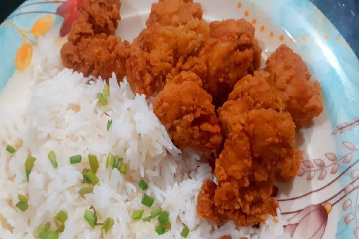 Chicken Popcorn On Rice