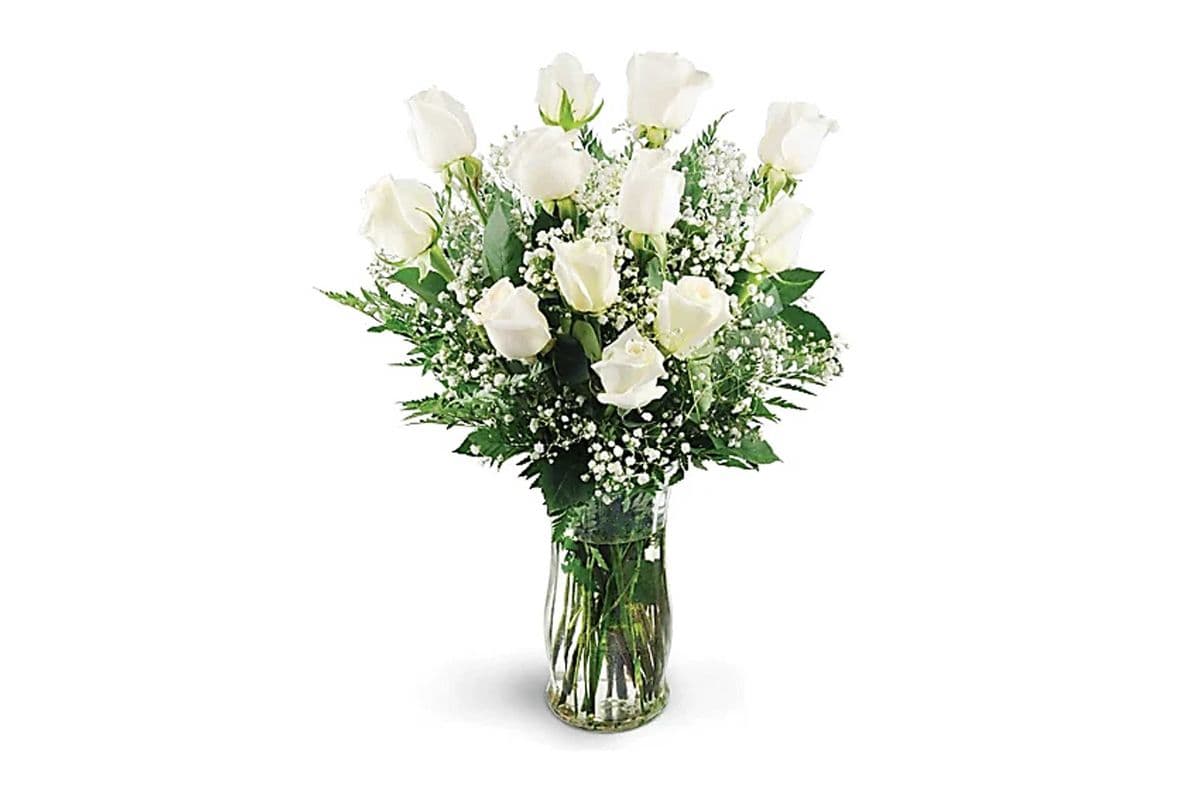 Dozen White Roses