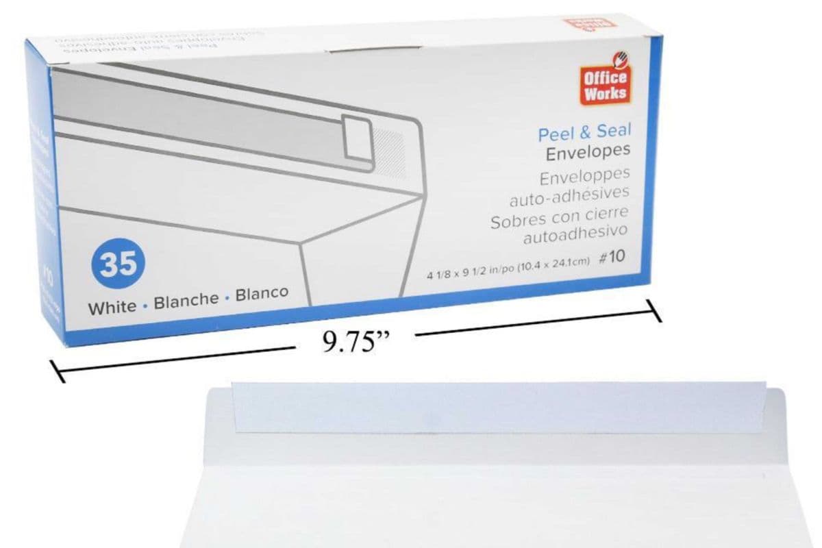 Envelopes Peel And Seal 9.5x4.125" 35pc, CTG 20486