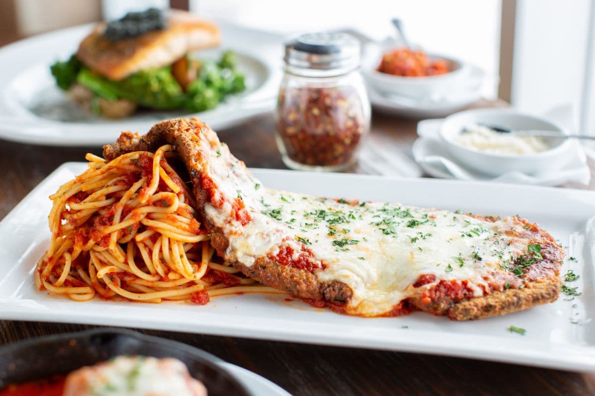 Veal Parmigiana with Spaghetti Pomodoro