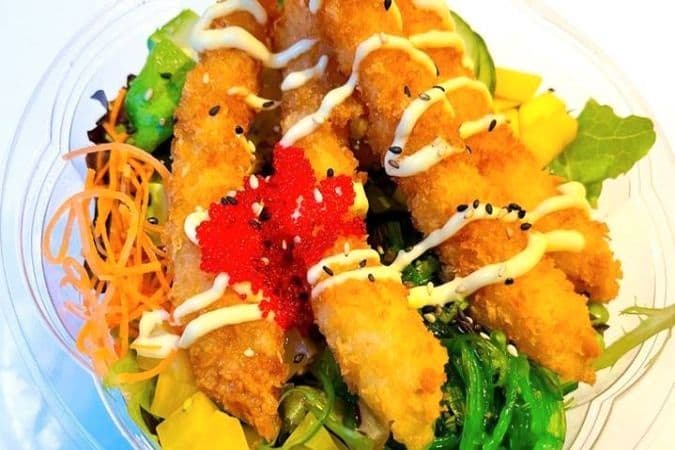 Poke crevette tempura