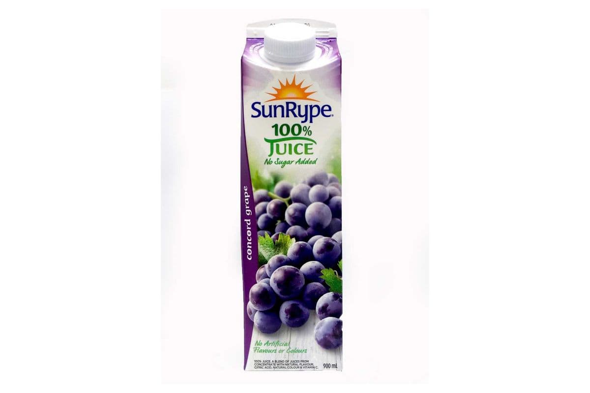 SunRype No Sugar Added 100% Concord Grape Juice (900 ml)