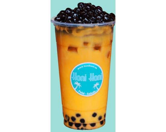A10-Pêche Bubble Thé avec lait / Peach Bubble Tea With Milk (650ml)