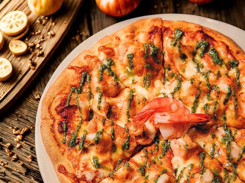 Pesto Prawn Pizza