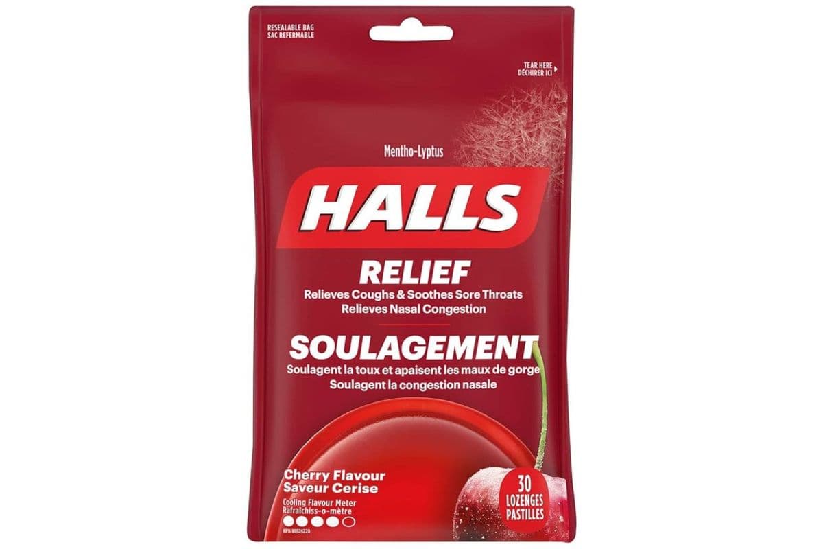 Halls Cherry Relief Bag (30 lozenges)