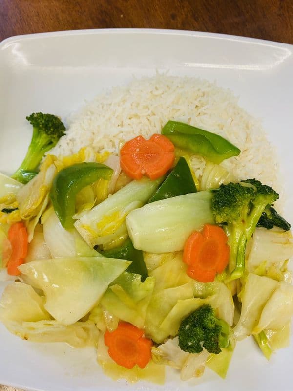 5. Mixed Vegetables and Steam Rice