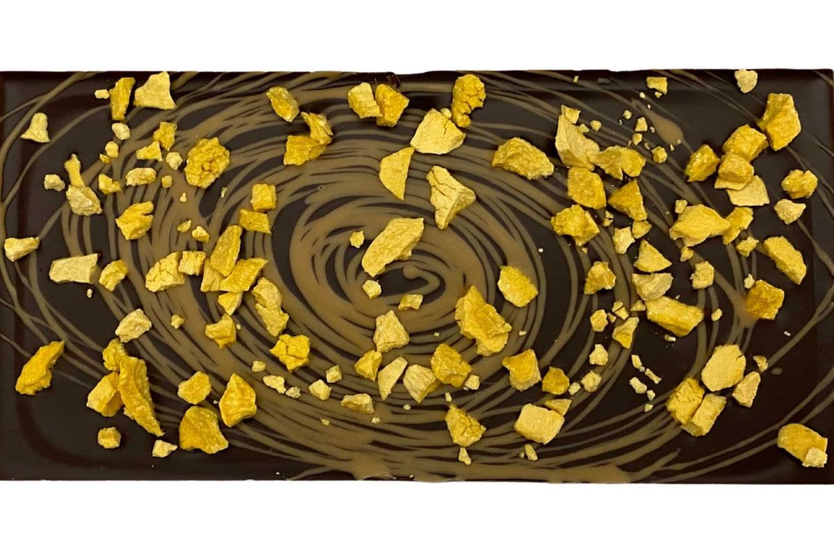 Passionfruit Swirl Dark Chocolate Bar