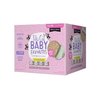 Tiki Cat Baby Favorites Mega Pack Wet Food for Kittens Aged 8 Weeks and Over 24 x 2.4oz