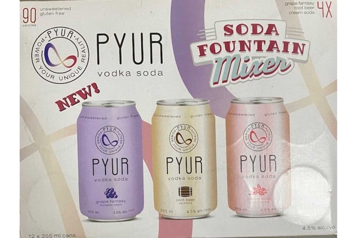 Pyur Vodka Soda Fountain Mixer (12 x 355ml can)
