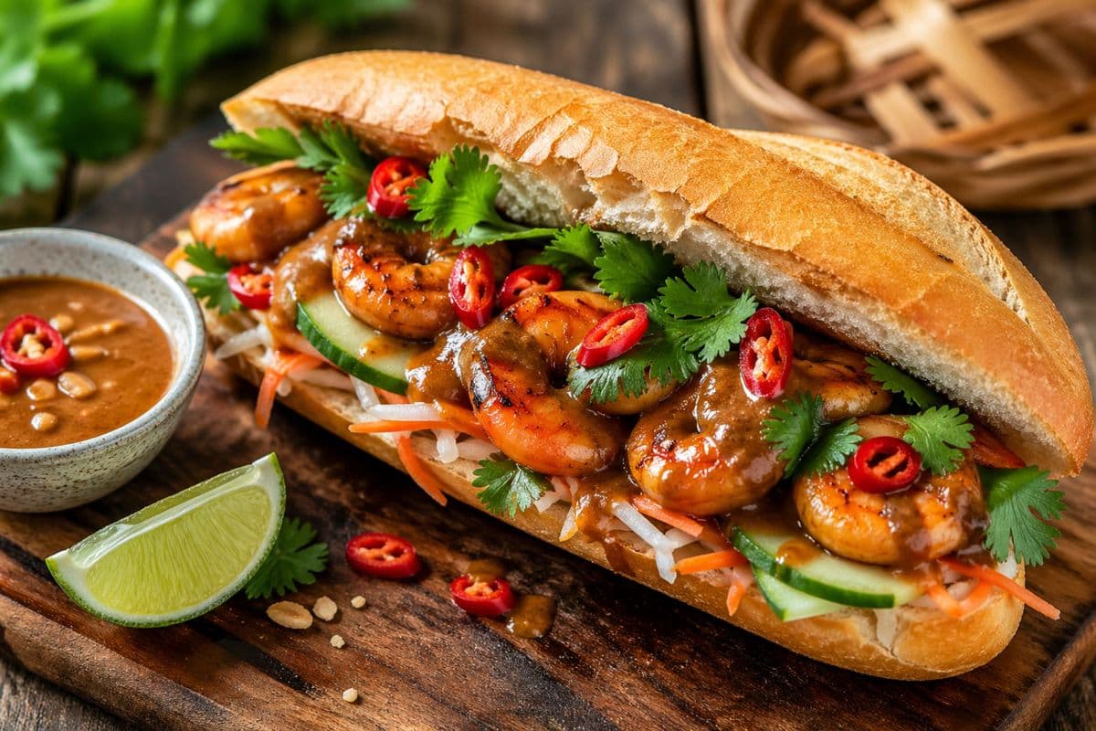 BM14. Bánh Mì Sa Tế Tôm - Shrimp Satay Sub