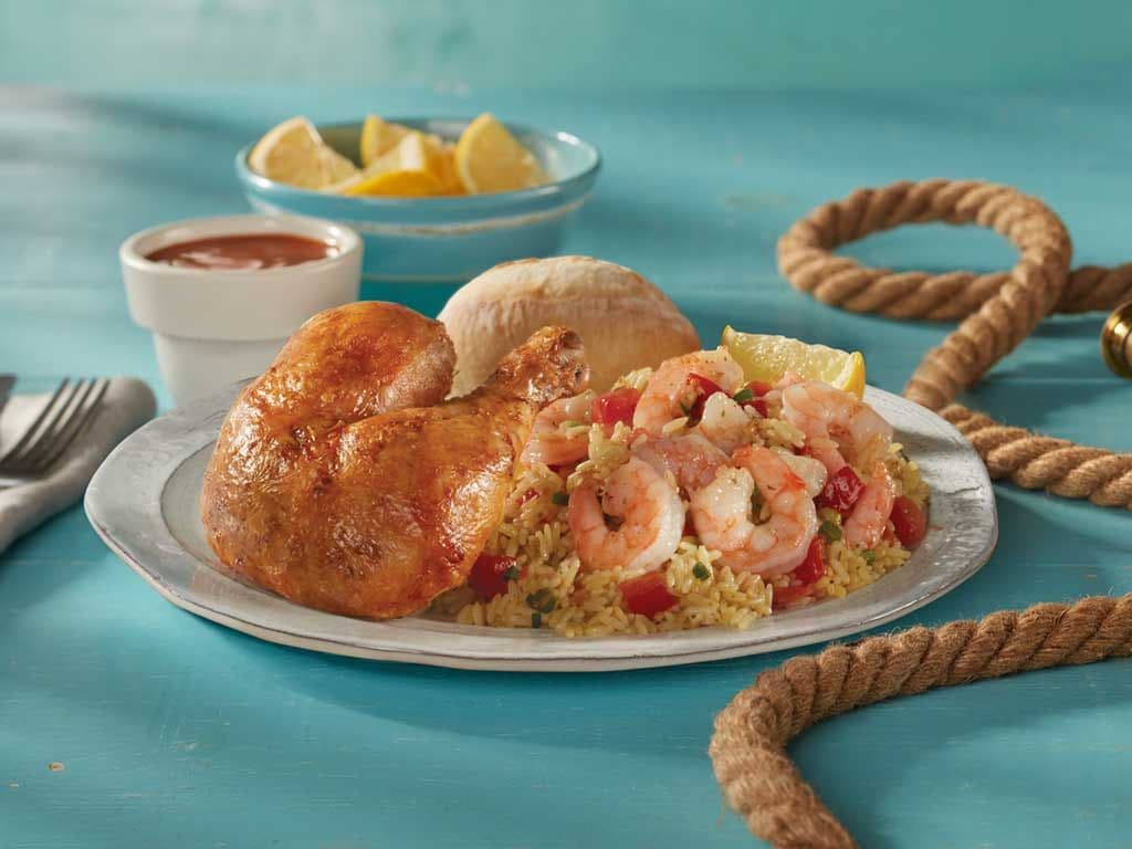 Quarter Chicken & Garlic Shrimp