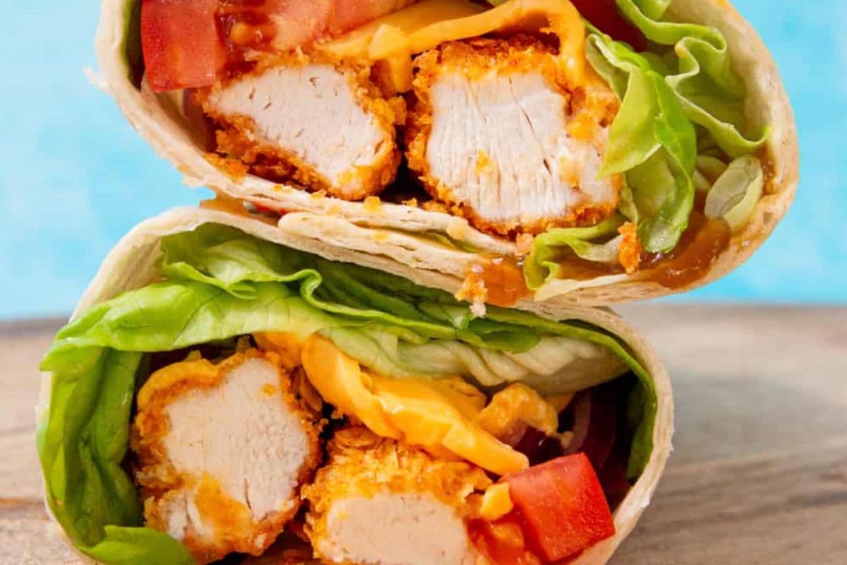 Crispy sweet thai chilli chicken wrap