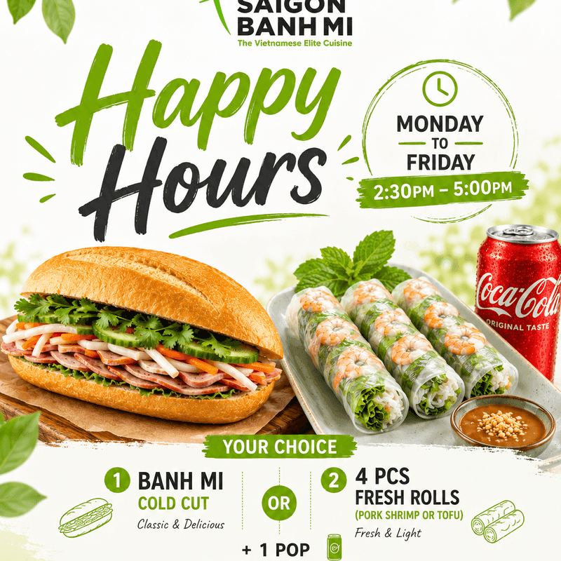 Happy hours: Fresh rolls (4pcs) + 1 coke