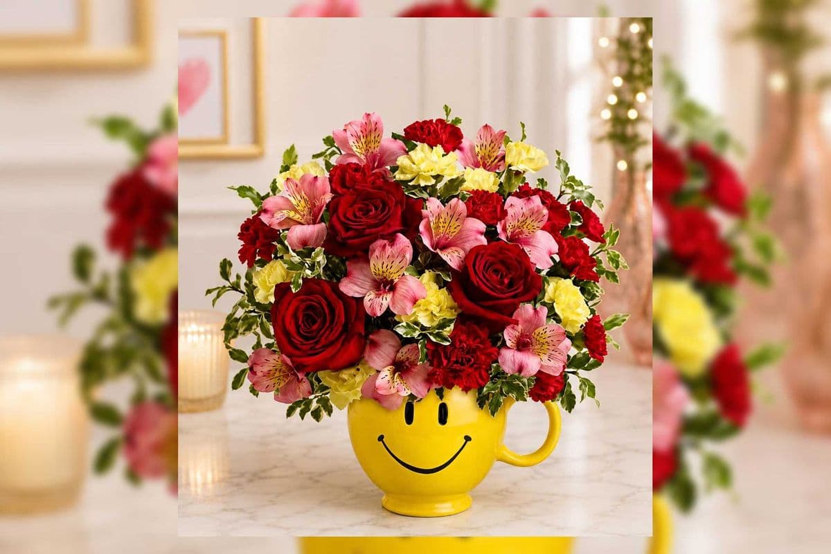 Sunshine & Smiles Floral Mug