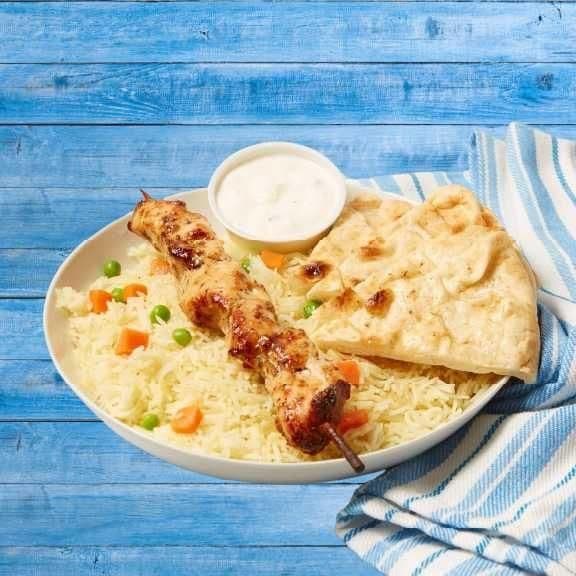 One Skewer Chicken Souvlaki Rice Bowl