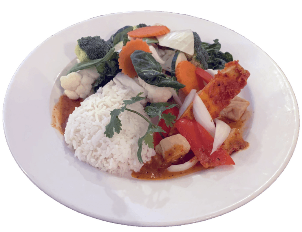 41 Spicy Lemongrass Tofu Seitan Mixed Vegetable