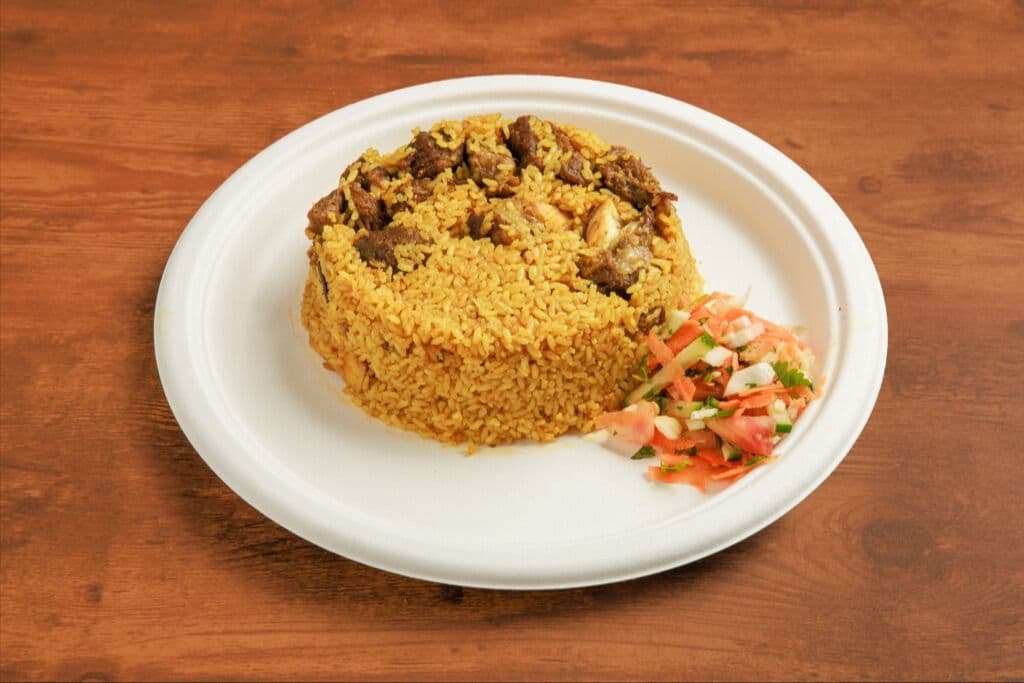 Dhakai Beef Tehari with Salad(Boneless)
