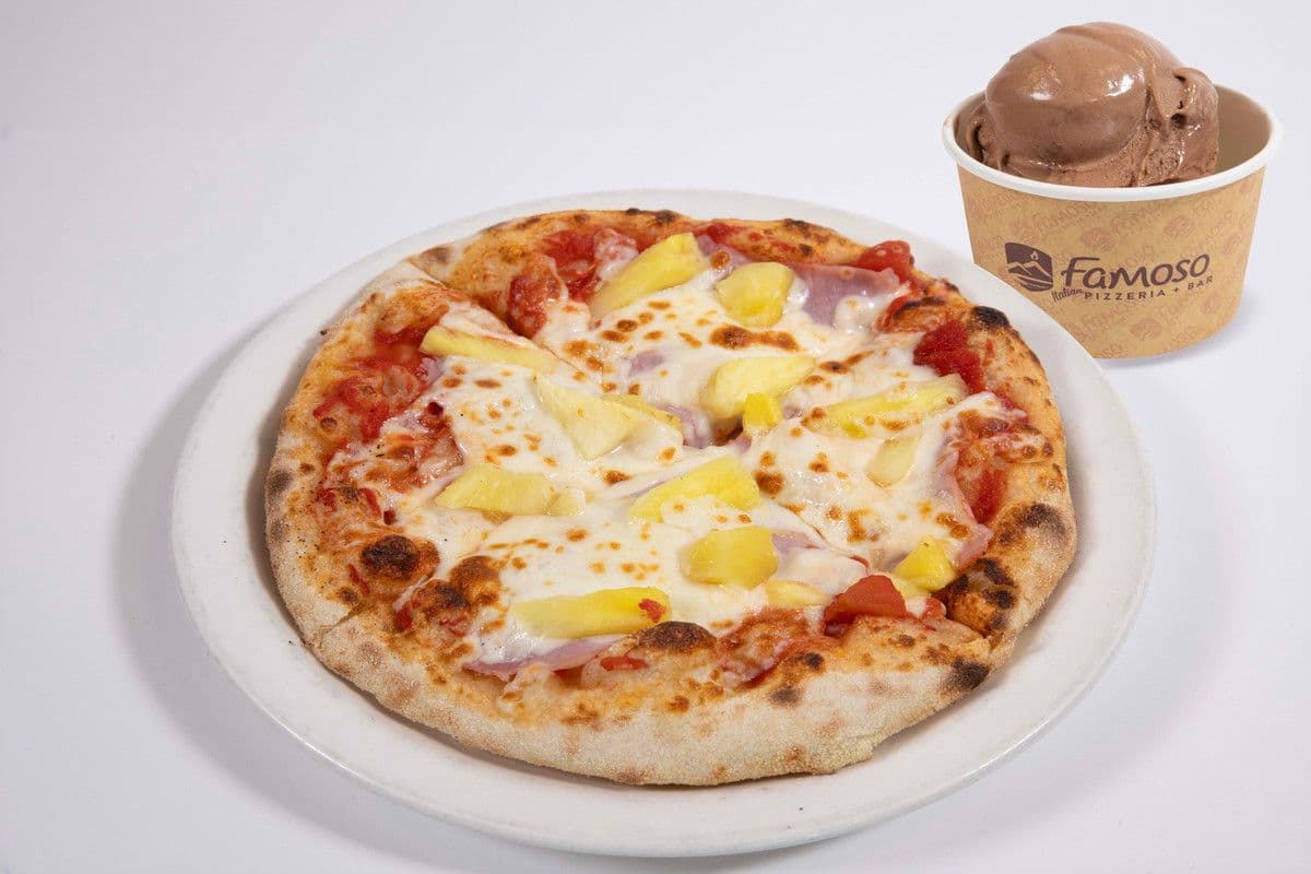 Kid's 8" Ham + Pineapple Pizzetta