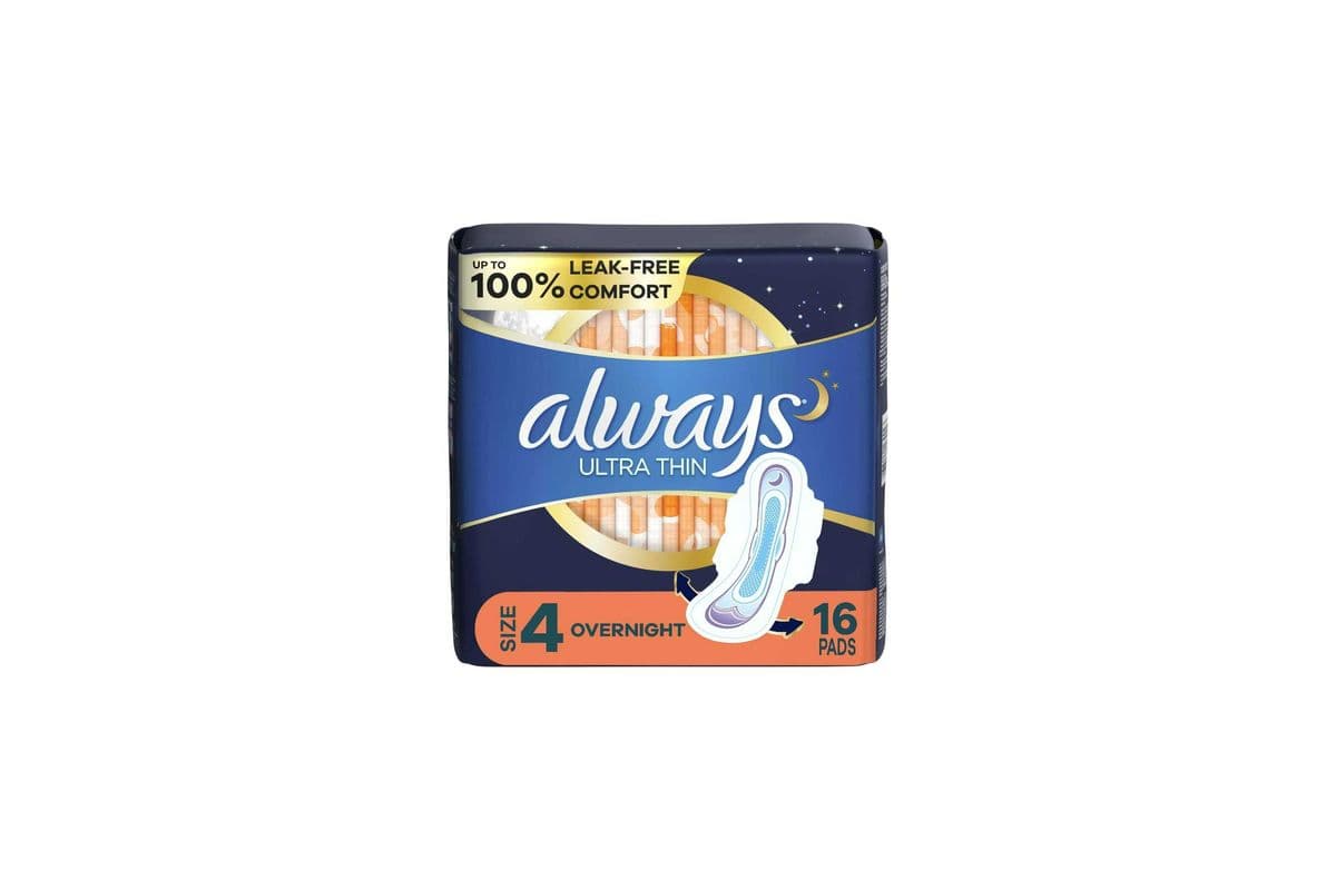 ALWAYS ULTRA THIN SIZE 4 OVERNIGHT PADS (16 COUNTS) (16 COUNTS)