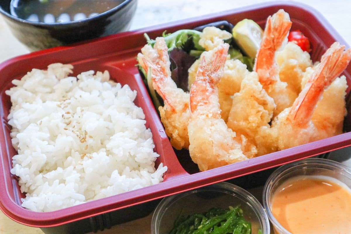 Ebi-Mayo Bento with Miso Soup