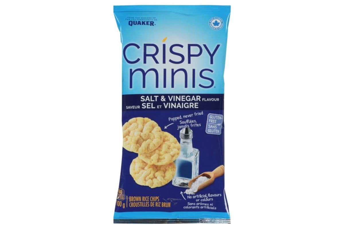Quaker Crispy Minis Salt & Vinegar Brown Rice Chips (100g)