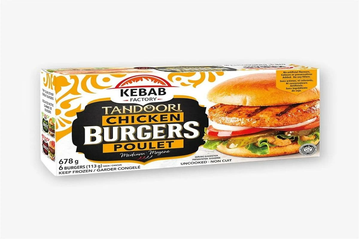 Kebab Factory Frozen Tandoori Chicken Burgers (678g)