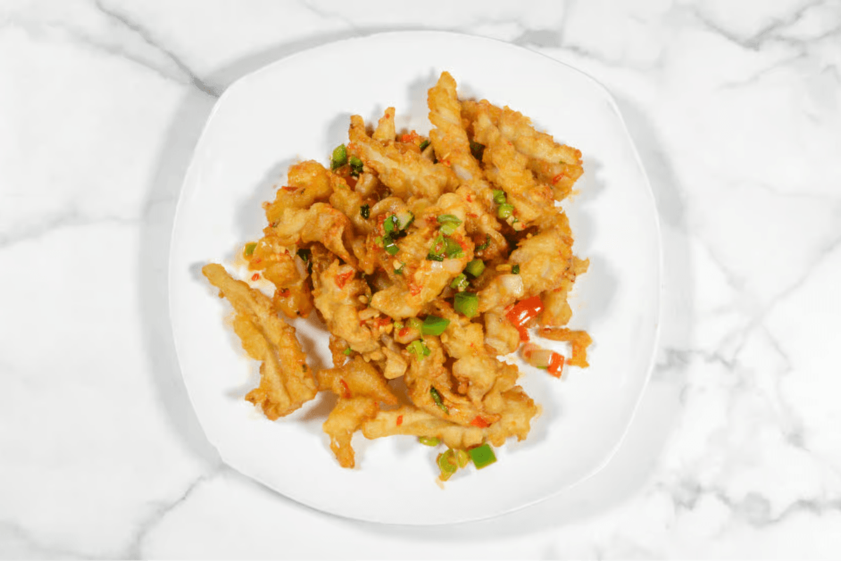 56. Pan-Fried Squid with Chilli and Pepper Salt