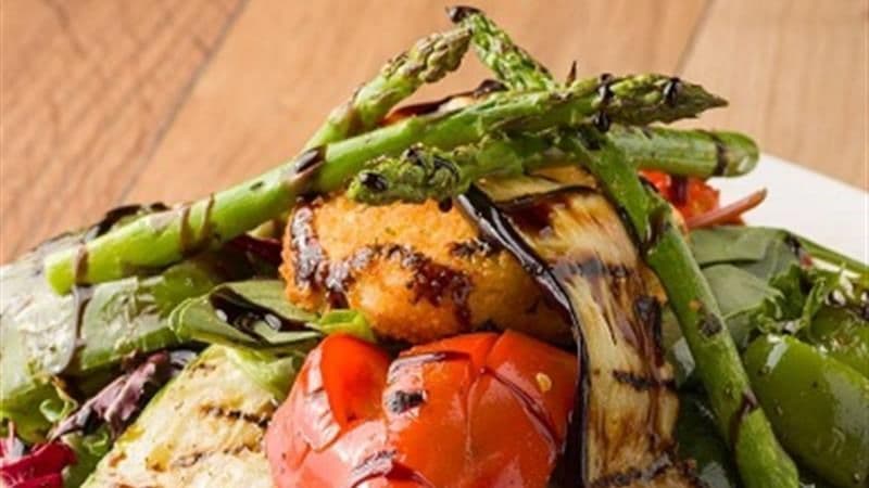 Grilled Vegetable & Warm Goat Cheese Salad