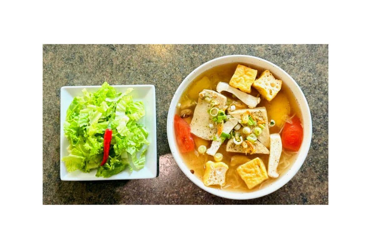 Vegan Fish Cake Vermicelli Soup